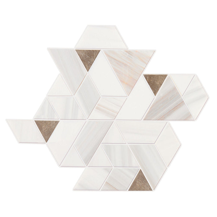 Daltile - Pietra Divina 14 in. x 14 in. Spectrum Mosaic - Calacatta Dolomiti Gray Blend