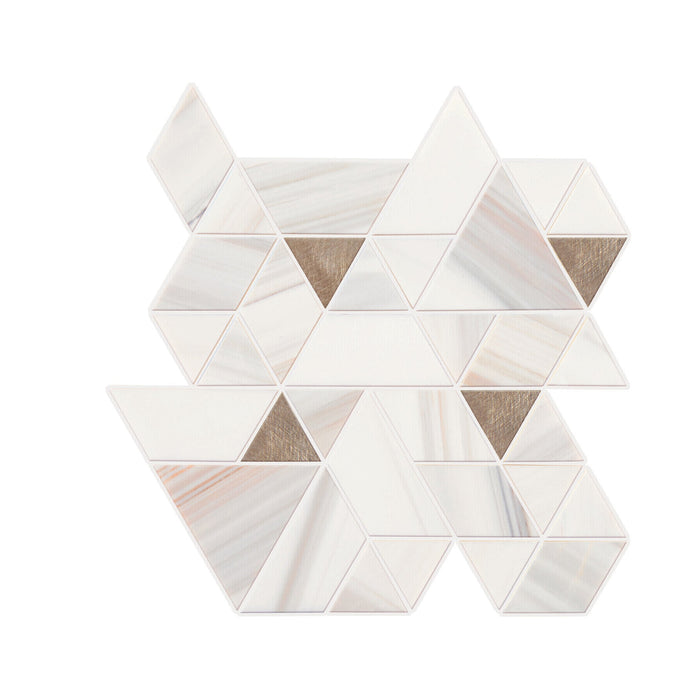 Daltile - Pietra Divina 14 in. x 14 in. Spectrum Mosaic - Calacatta Dolomiti Gray Blend