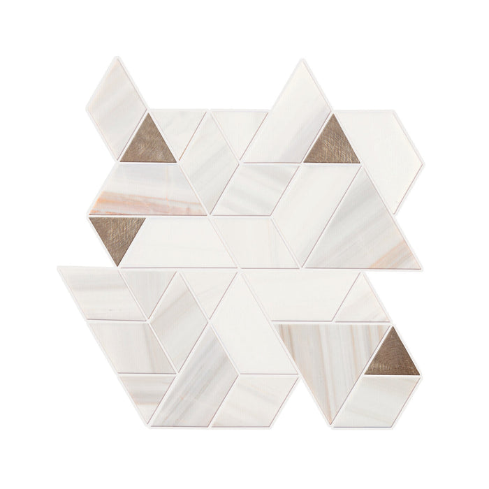 Daltile - Pietra Divina 14 in. x 14 in. Spectrum Mosaic - Calacatta Dolomiti Gray Blend