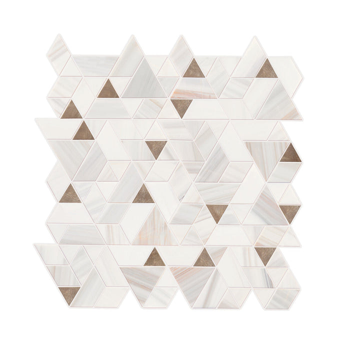 Daltile - Pietra Divina 14 in. x 14 in. Spectrum Mosaic - Calacatta Dolomiti Gray Blend Variation