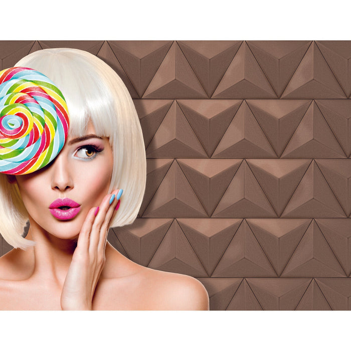 Daltile - STARE™ Collection - Electric 6 in. x 5 in. Tile - Triangle Peak Charge Bronze wall installation