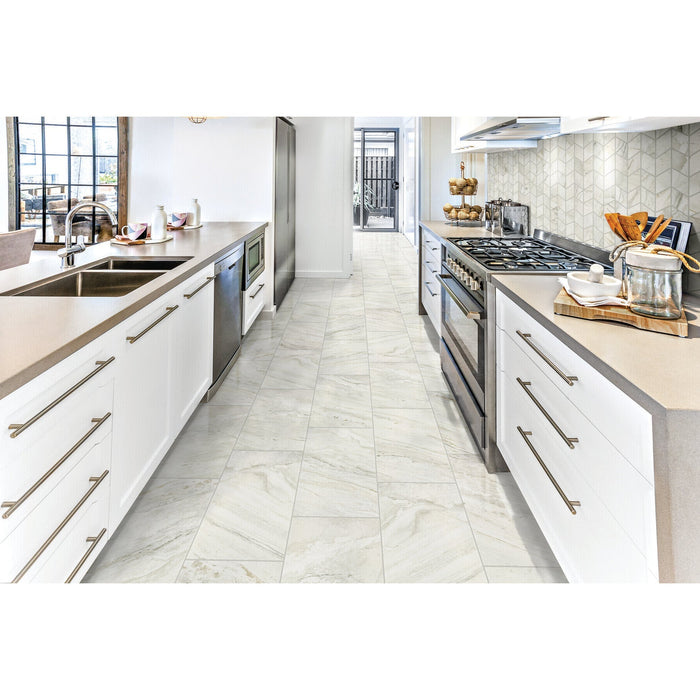Daltile - Famed 3 in. x 6 in. Chevron Mosaic Polished - Diamond Room Scene