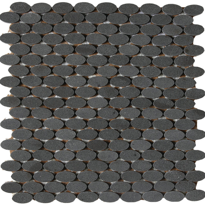 Daltile - Stone A La Mod - Oval Mosaic - 1 1/2" x 3/4" - Polished - Urban Bluestone