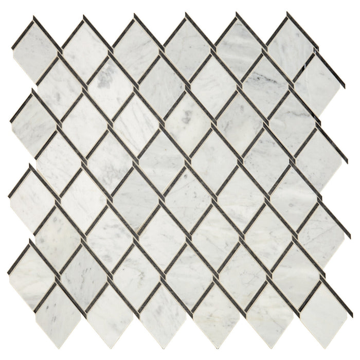 Daltile - Lavaliere Chain Link Mosaic - LV15 Carrara White Antique Mirror