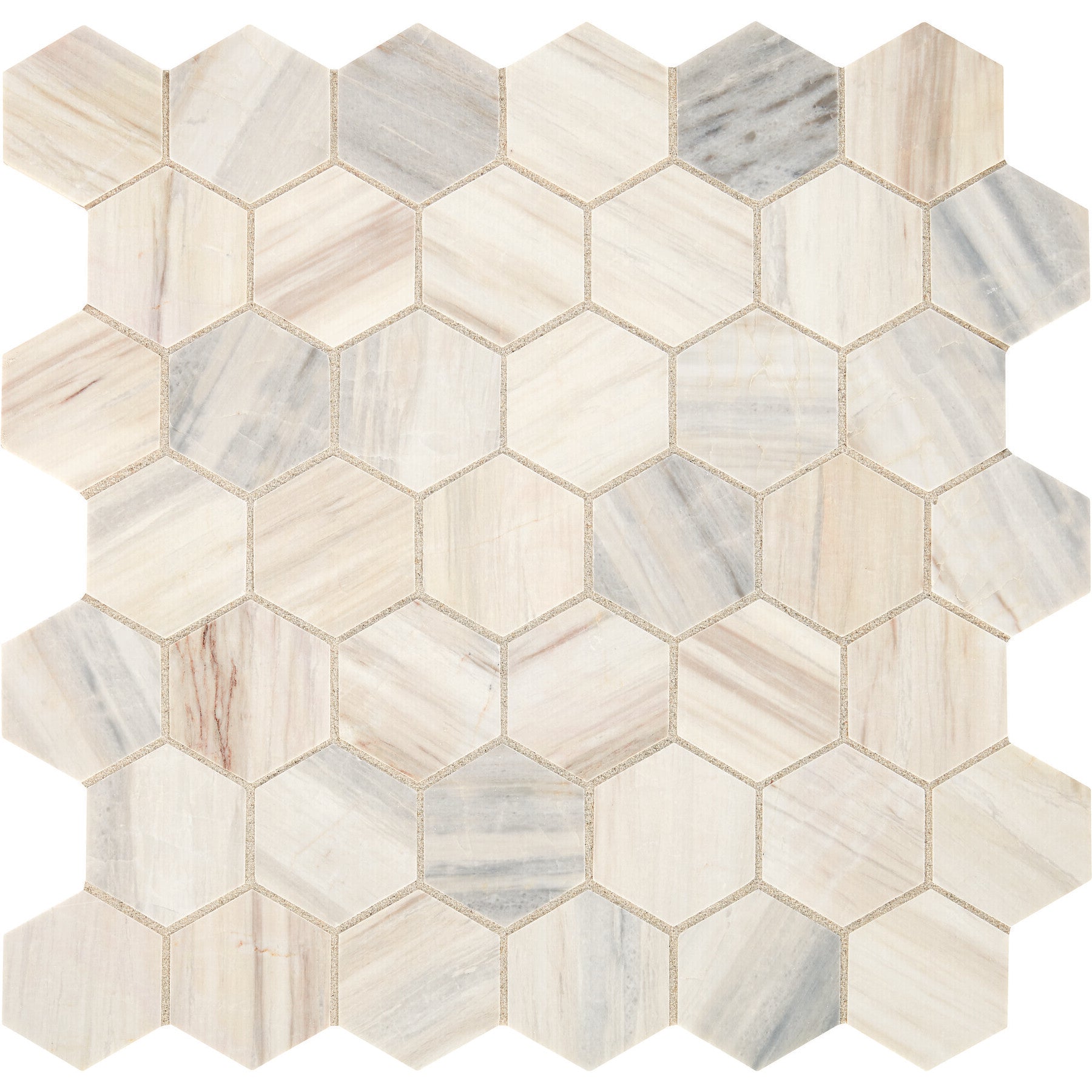 Daltile - Fonte - Hexagon Mosaic - 2" - Honed - Pier White