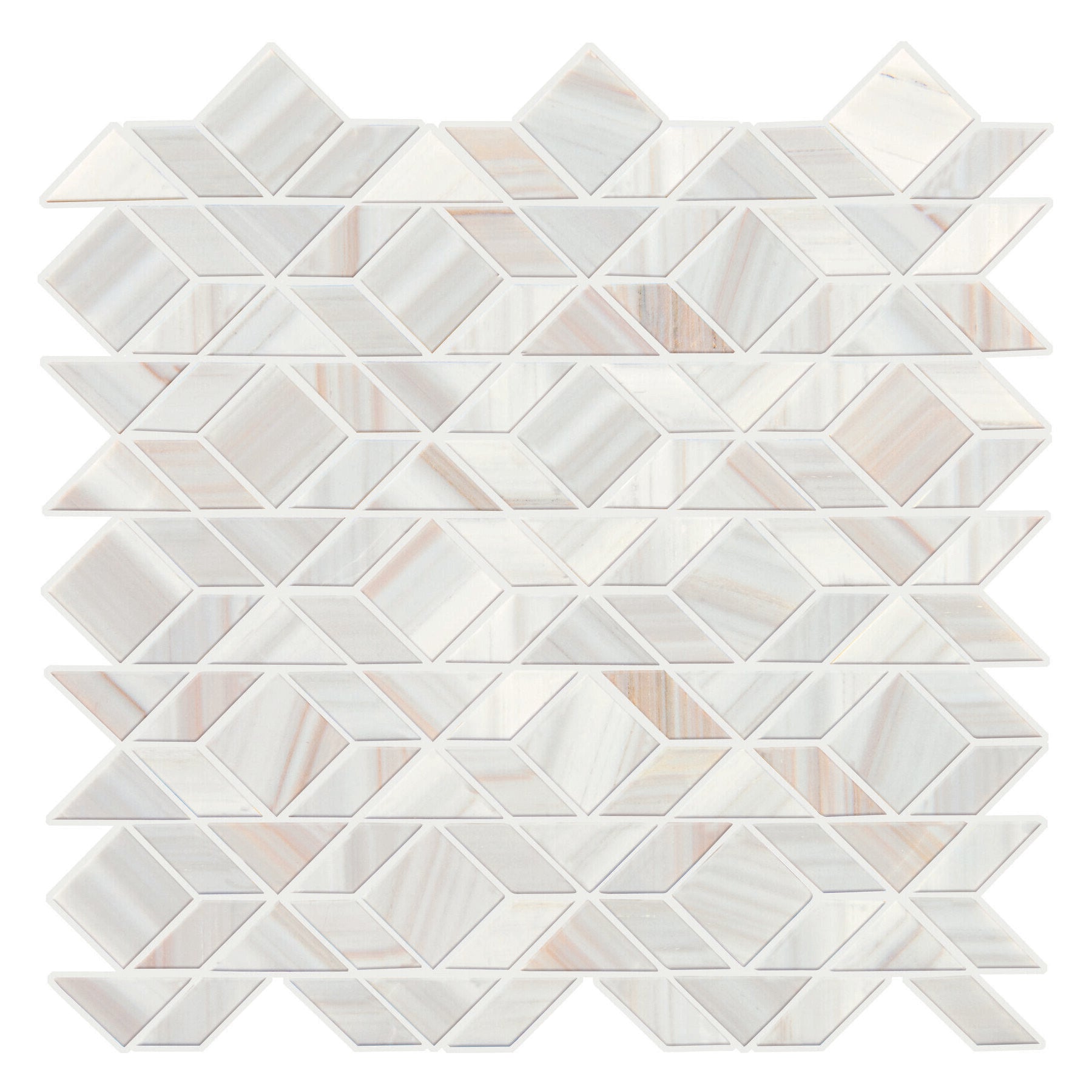 Daltile - Pietra Divina 13 in. x 13 in. Framework Mosaic - Calacatta Dolomiti Honed