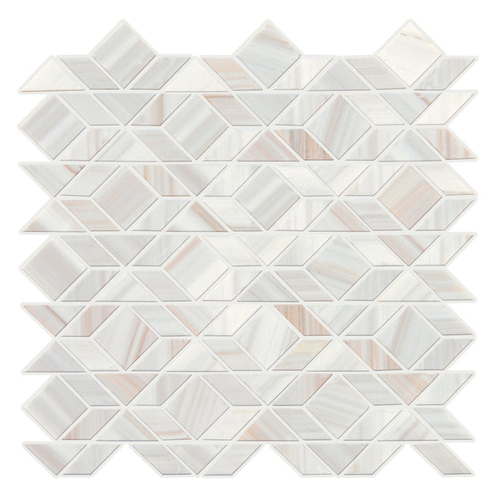 Daltile - Pietra Divina 13 in. x 13 in. Framework Mosaic - Calacatta Dolomiti Honed
