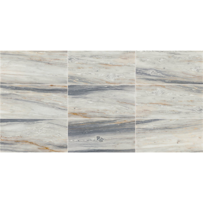 Daltile - Gamma 12 in. x 24 in. Natural Stone Tile - Honed Azure