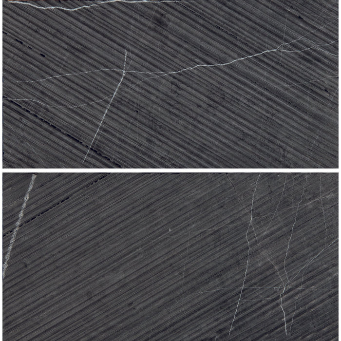 Daltile - Pietra Divina 6 in. x 12 in. Bamboo Mosaic - Nero Marquina Honed