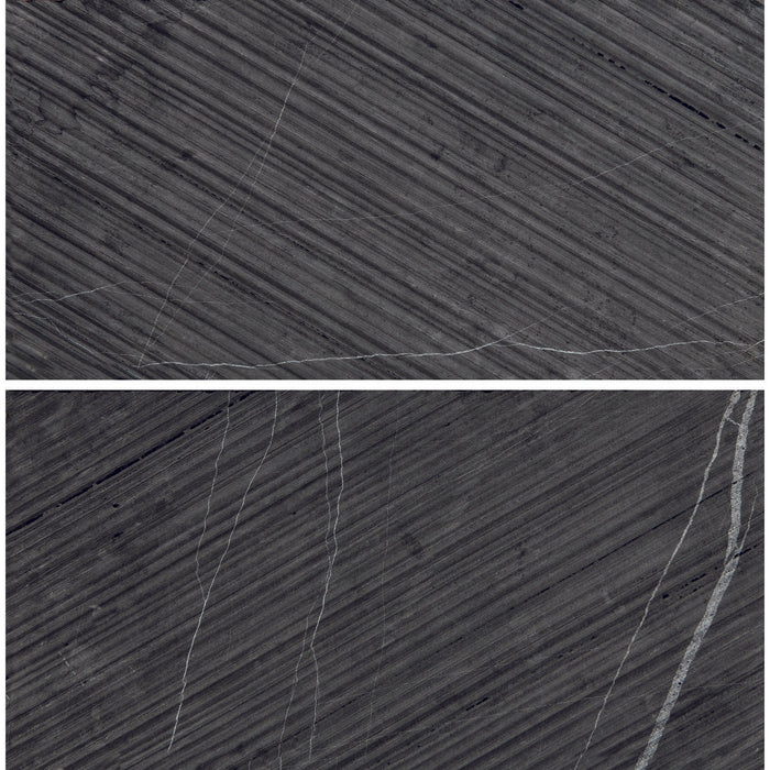 Daltile - Pietra Divina 6 in. x 12 in. Bamboo Mosaic - Nero Marquina Honed