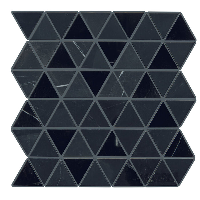Daltile - Pietra Divina 2 in. Triangle Mosaic - Nero Marquina