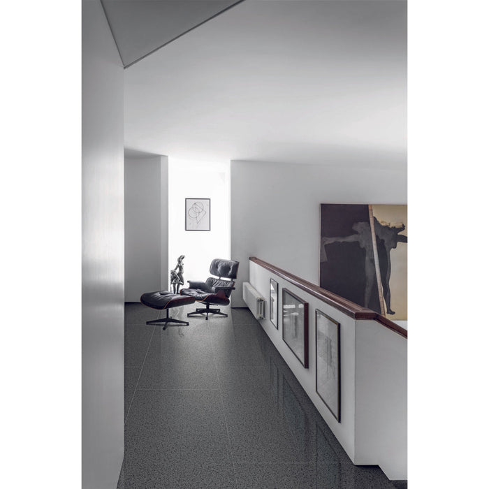Daltile - Stare Pinch 48 in. x 48 in. Porcelain Floor & Wall Tile - Black Room Scene
