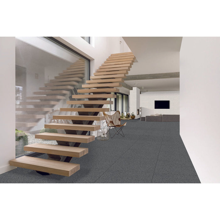 Daltile - Stare Pinch 48 in. x 48 in. Porcelain Floor & Wall Tile - Black Installe