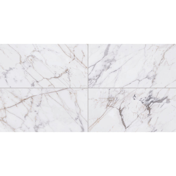 Daltile Marble Attache Lavish 12 in. x 24 in. Colorbody Porcelain Tile - Matte Golden Reverie Variation View