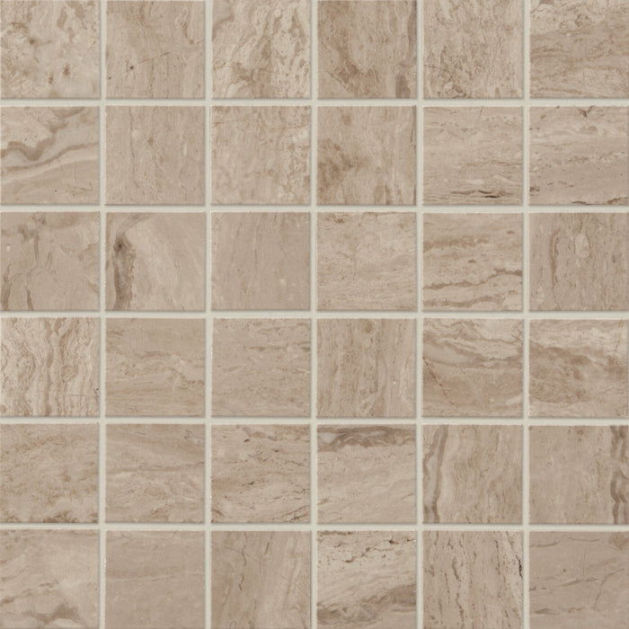 Daltile - Marble Attache - 2 in. x 2 in. Porcelain Mosaic - Travertine