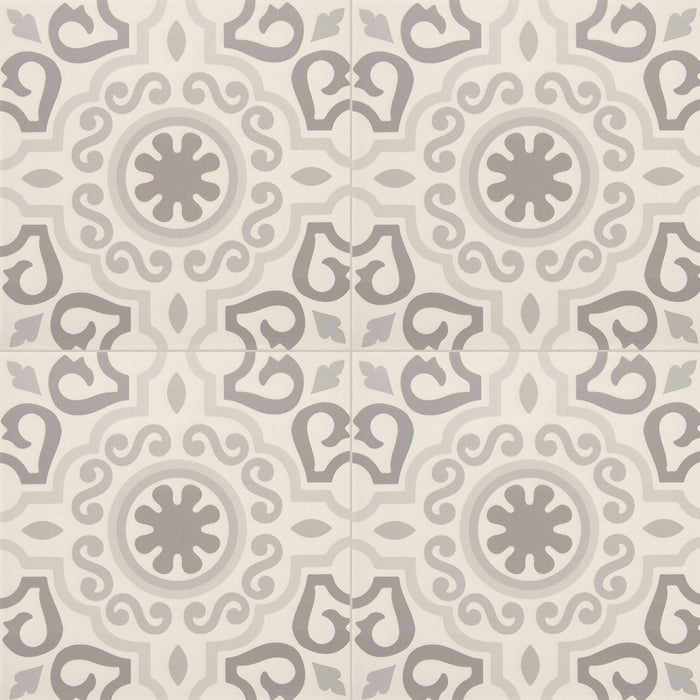 Daltile Memoir - 12 in. x 12 in. Glazed Ceramic Tile - Crystal Grey ME24