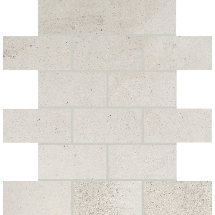 Daltile - Modern Hearth - 2 in. x 4 in. Ceramic Brick-Joint Mosaic - White Ash