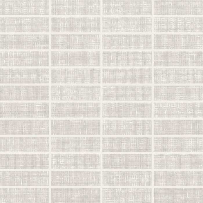 Daltile Fabric Art 1 in. x 3 in. Modern Textile Straight Joint Mosaic - White
