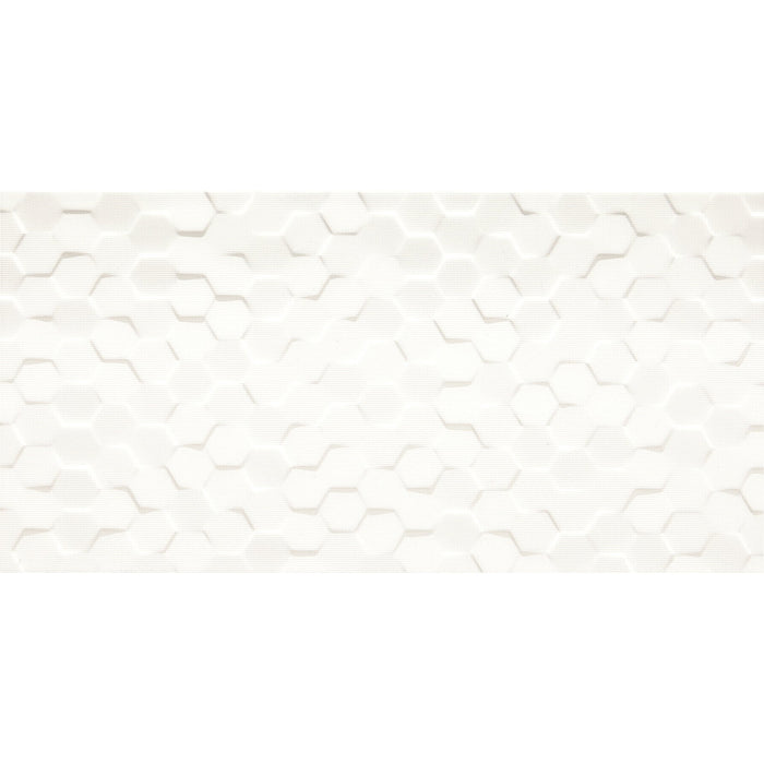 Daltile - Multitude - 12 in. x 24 in. Glazed Ceramic Hexagon Wall Tile - Origami White