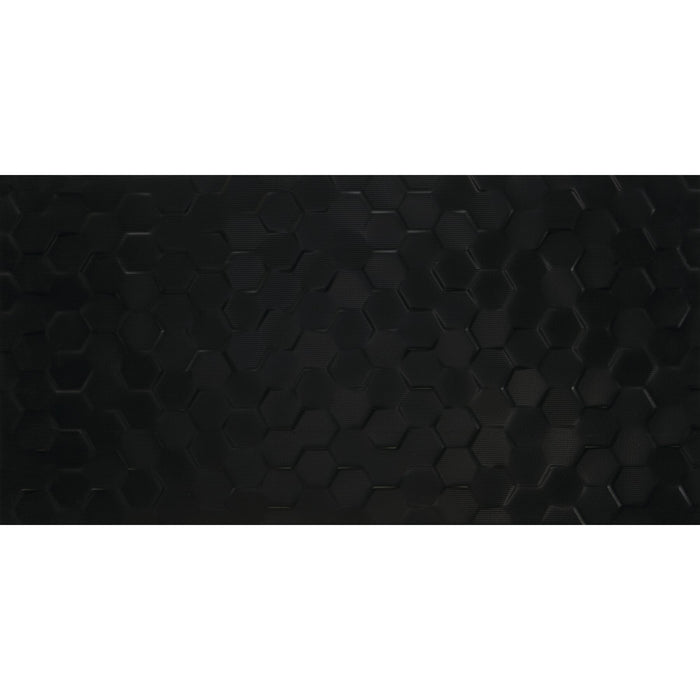 Daltile - Multitude - 12 in. x 24 in. Glazed Ceramic Hexagon Wall Tile - Domino Black