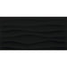 Daltile - Multitude - 12 in. x 24 in. Glazed Ceramic Wave Wall Tile - Domino Black
