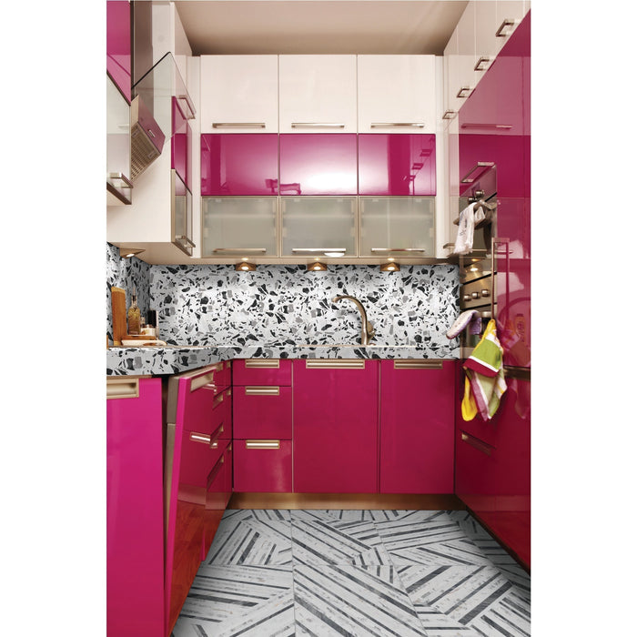 Daltile Marble Attache Lavish 24 in. x 24 in. Colorbody Porcelain Tile - Polished Entranced Deco Room Scene