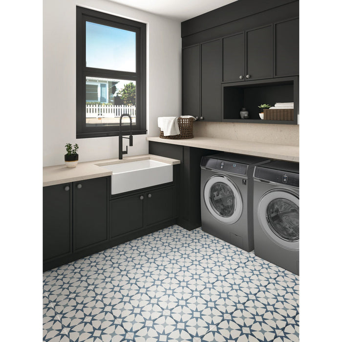 Daltile Memoir - 12 in. x 12 in. Glazed Ceramic Tile - Cosmo Blue ME29 Room Scene