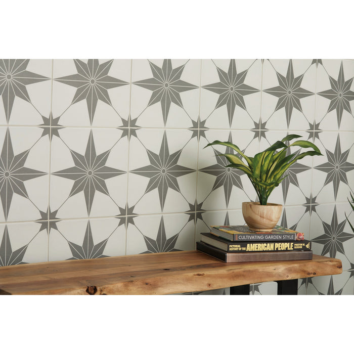 Daltile Memoir - 12 in. x 12 in. Glazed Ceramic Tile - Jewel Black ME27 Installed