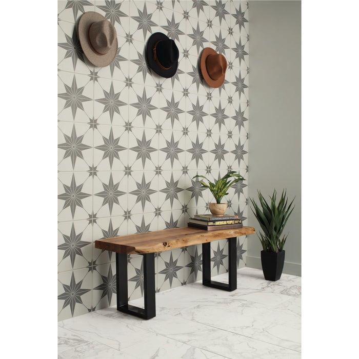 Daltile Memoir - 12 in. x 12 in. Glazed Ceramic Tile - Jewel Black ME27 Room Scene