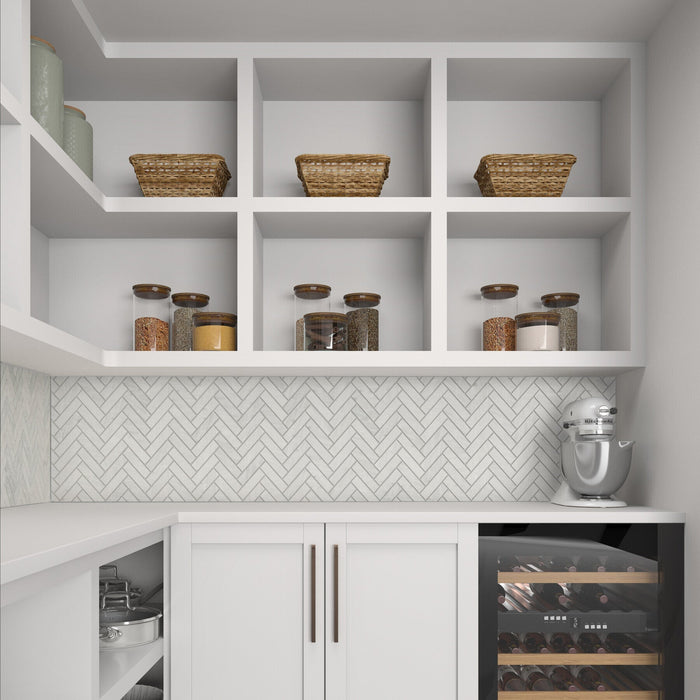 Daltile - Fonte - Herringbone Mosaic - 1" x 4" - Honed - Nautical Grey Installed