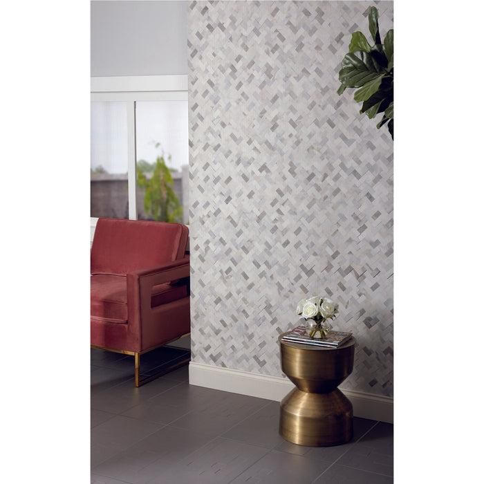 Daltile Minute Mosaix - Herringbone Stone Mosaic - Stormy Mist Installed