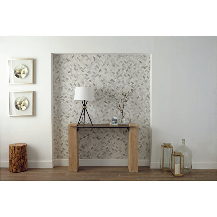 Daltile Minute Mosaix - Herringbone Stone Mosaic - Stormy Mist Room Scene