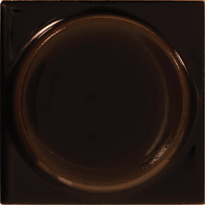 Daltile - Nu Bare - 4 in. x 4 in. Circle - Glossy Ceramic Wall Tile - Ebony Single Tile