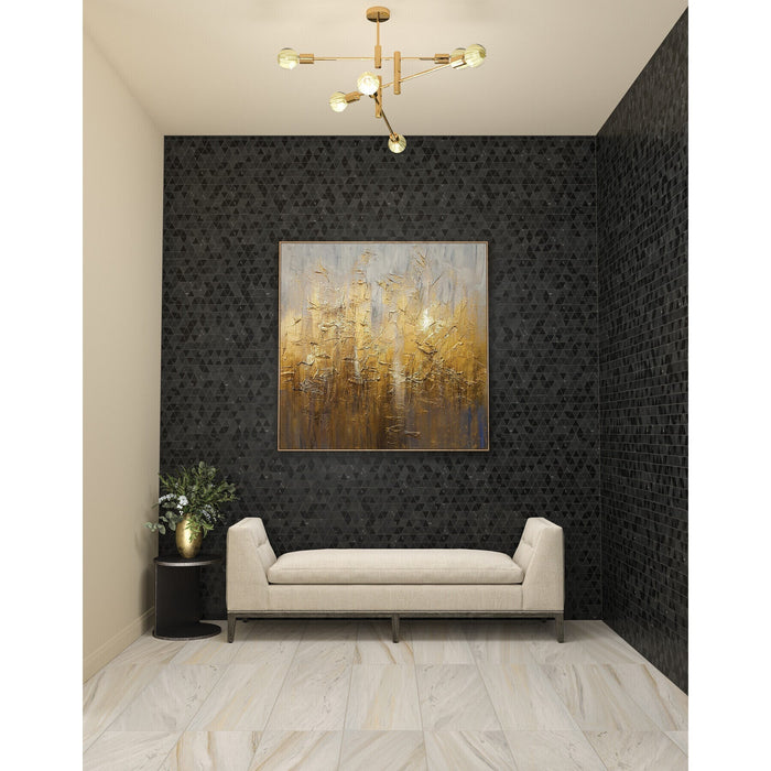 Daltile - Pietra Divina 2 in. Triangle Mosaic - Nero Marquina Installed