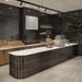Daltile - Nu Bare - 4 in. x 4 in. Circle - Glossy Ceramic Wall Tile - Ebony Room Scene