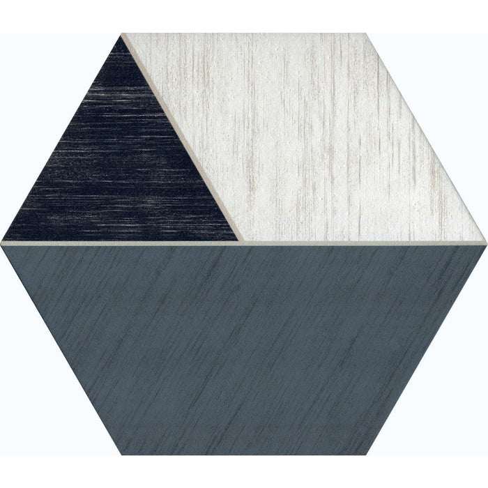 Daltile - Bee Hive Medley 8.5 in. x 10 in. Porcelain Tile - Multiplex Black/White