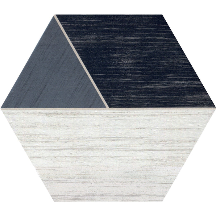 Daltile - Bee Hive Medley 8.5 in. x 10 in. Porcelain Tile - Multiplex Black/White