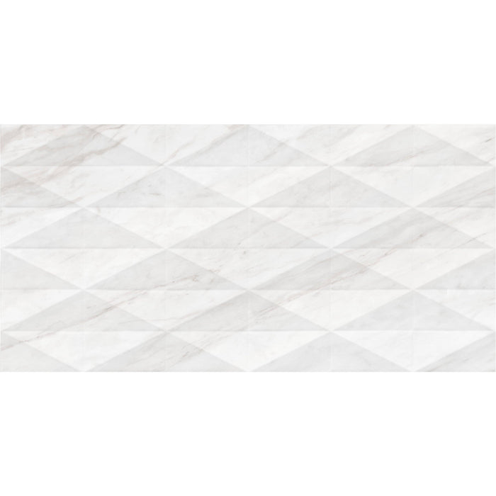 Daltile - Perpetuo - 12 in. x 24 in. Glazed Ceramic Multi-Geometric Wall Tile - Timeless White 3