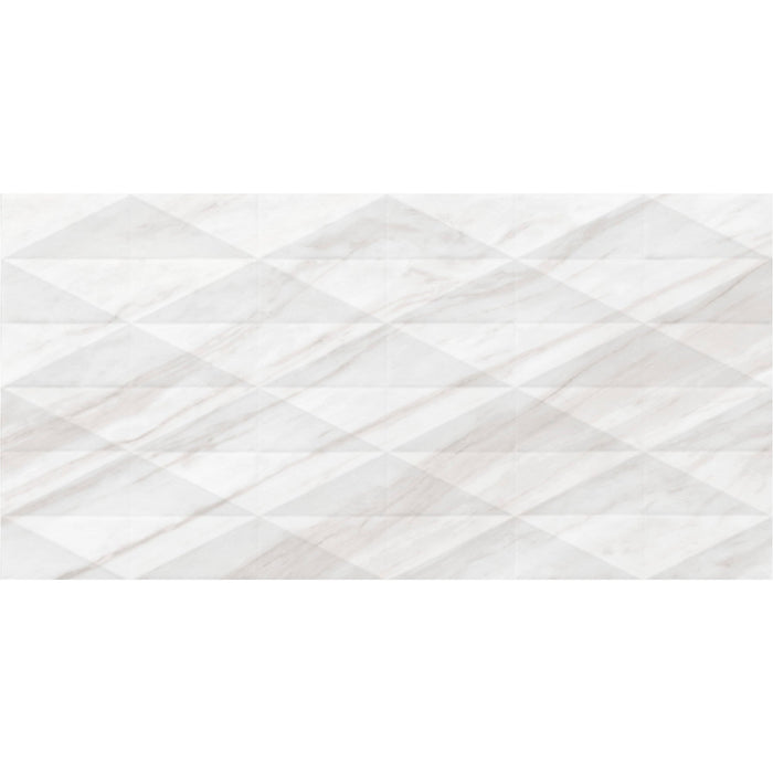 Daltile - Perpetuo - 12 in. x 24 in. Glazed Ceramic Multi-Geometric Wall Tile - Timeless White 4
