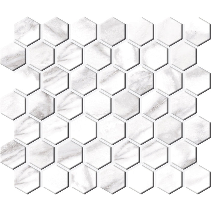 Daltile - Perpetuo - 1 1/2 in. Glazed Ceramic Hexagon Mosaic - Brilliant White