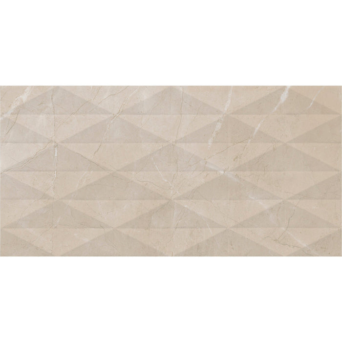 Daltile - Perpetuo - 12 in. x 24 in. Glazed Ceramic Multi-Geometric Wall Tile - Elegant Beige 2