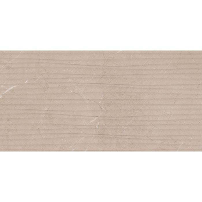 Daltile - Perpetuo - 12 in. x 24 in. Glazed Ceramic Wave Wall Tile - Elegant Beige 4