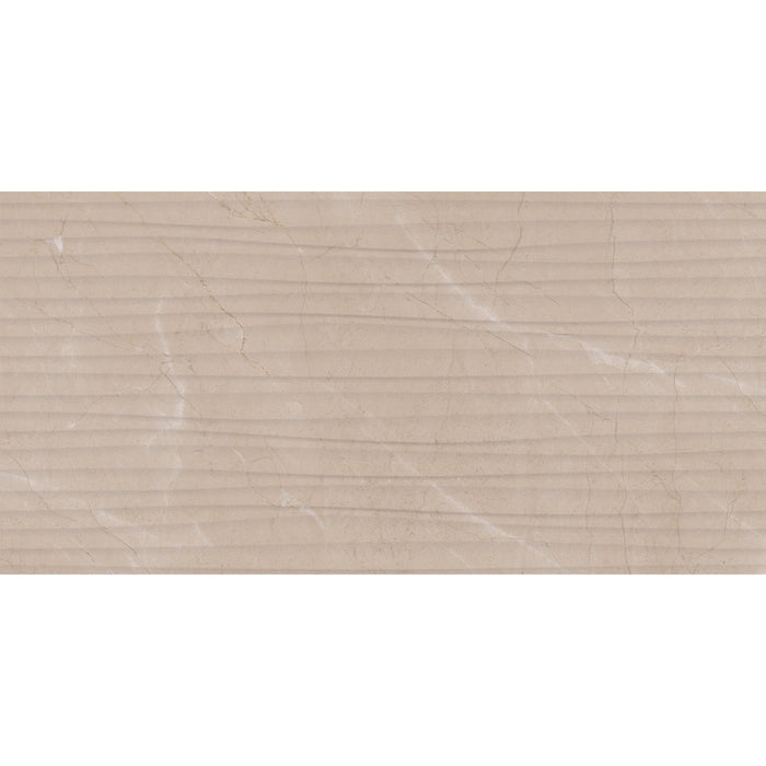 Daltile - Perpetuo - 12 in. x 24 in. Glazed Ceramic Wave Wall Tile - Elegant Beige 5