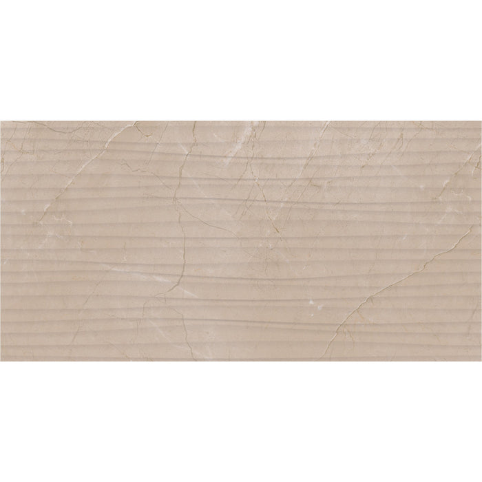 Daltile - Perpetuo - 12 in. x 24 in. Glazed Ceramic Wave Wall Tile - Elegant Beige