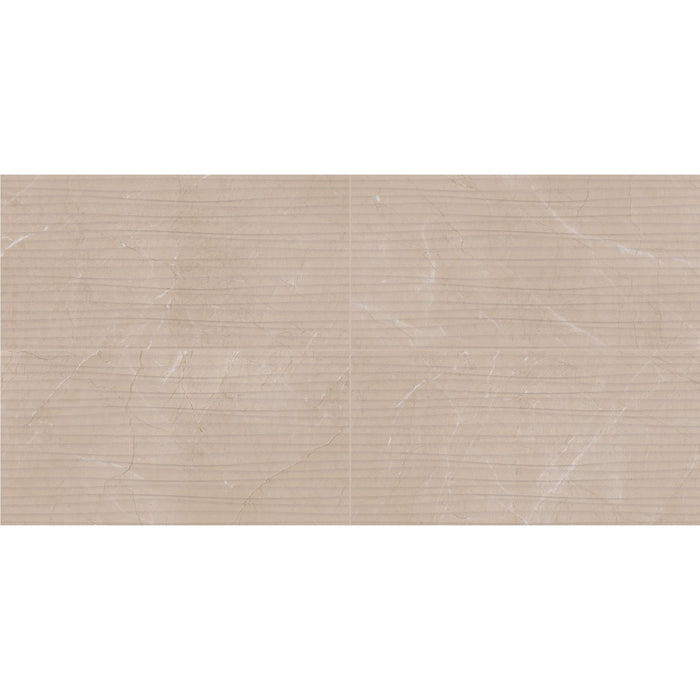 Daltile - Perpetuo - 12 in. x 24 in. Glazed Ceramic Wave Wall Tile - Elegant Beige 3