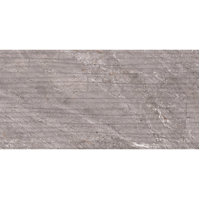 Daltile - Perpetuo - 12 in. x 24 in. Glazed Ceramic Wave Wall Tile - Eternal Grey