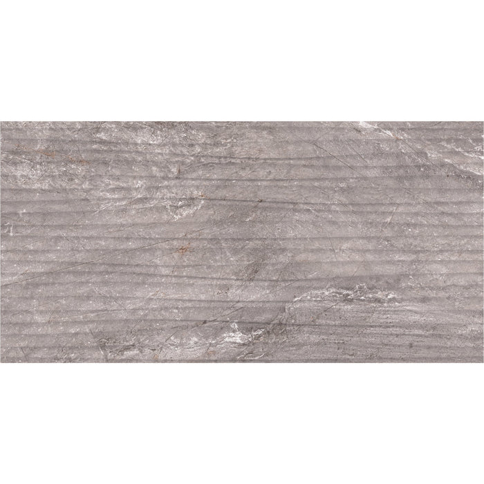Daltile - Perpetuo - 12 in. x 24 in. Glazed Ceramic Wave Wall Tile - Eternal Grey 2