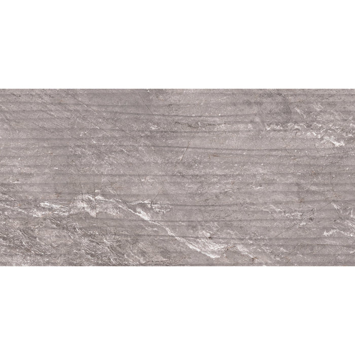 Daltile - Perpetuo - 12 in. x 24 in. Glazed Ceramic Wave Wall Tile - Eternal Grey 3
