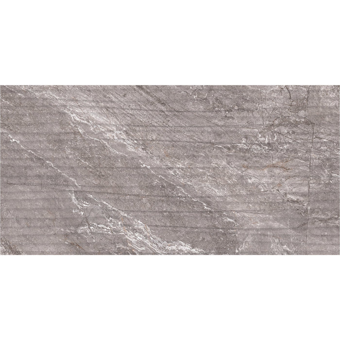 Daltile - Perpetuo - 12 in. x 24 in. Glazed Ceramic Wave Wall Tile - Eternal Grey 4
