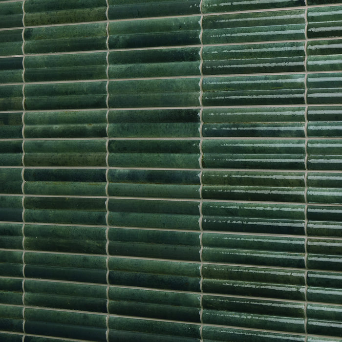 Daltile - Remedy - 2 in. x 10 in. Fluted Glazed Porcelain Tile - Herbal RD21 Installed